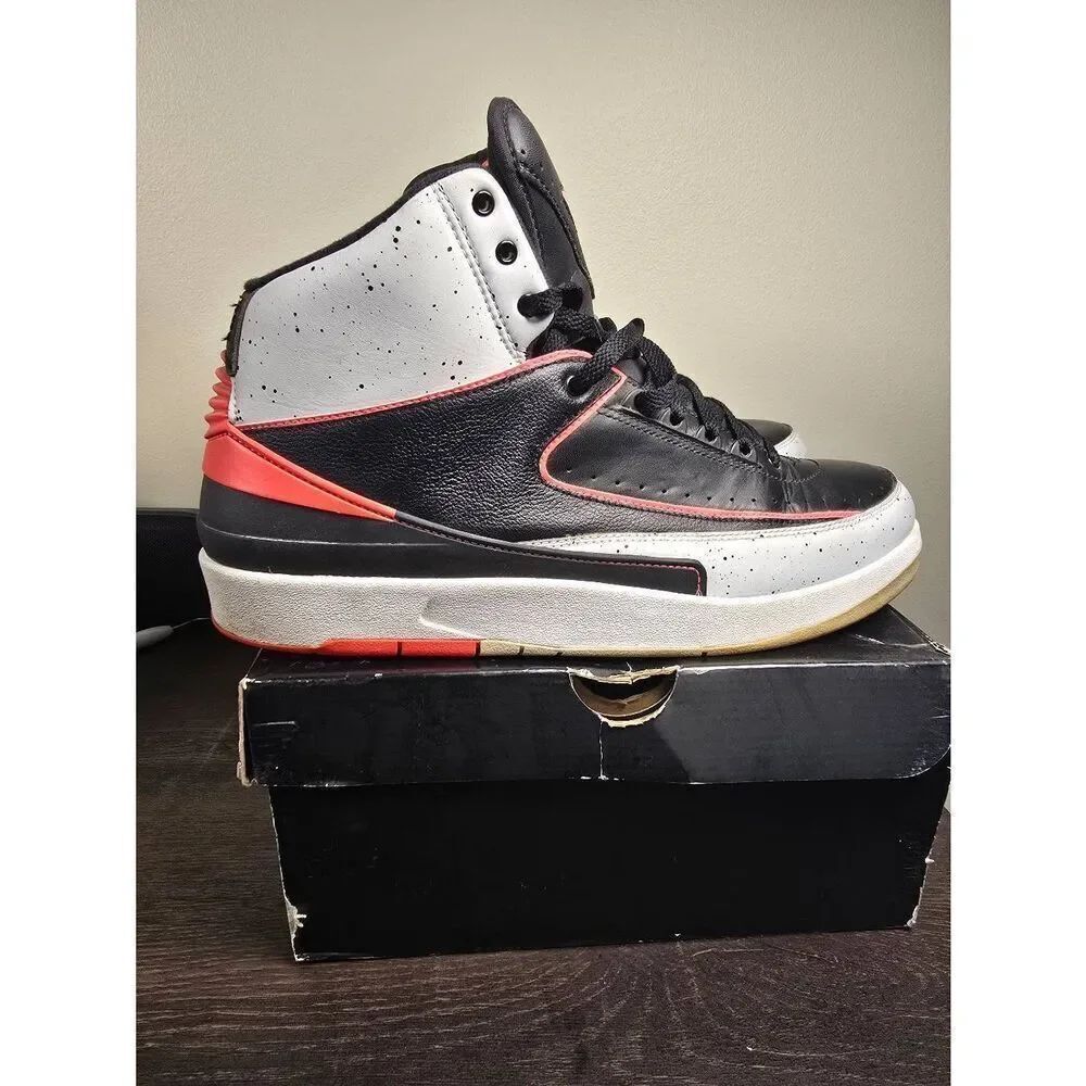 Nike Air Jordan 2 Mens 13 Black 2014 Infrared Cement 23 Sneaker Shoes 385475-023